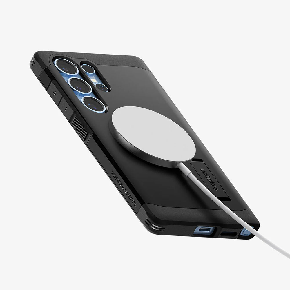 MagSafe Hülle für Samsung Galaxy S25 Ultra S938, Spigen, Tough Armor, Schwarz ACS08964