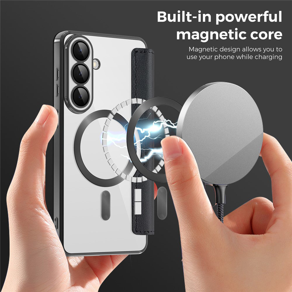 MagSafe Hülle für Samsung Galaxy S26 Plus, Techsuit, SmartMag Book, Schwarz