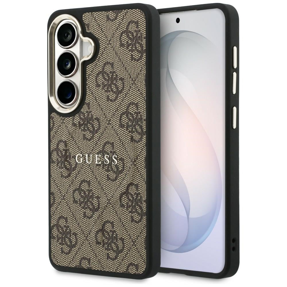 MagSafe Hülle für Samsung Galaxy S26 S942, Guess, 4G Embossed Ring, Braun