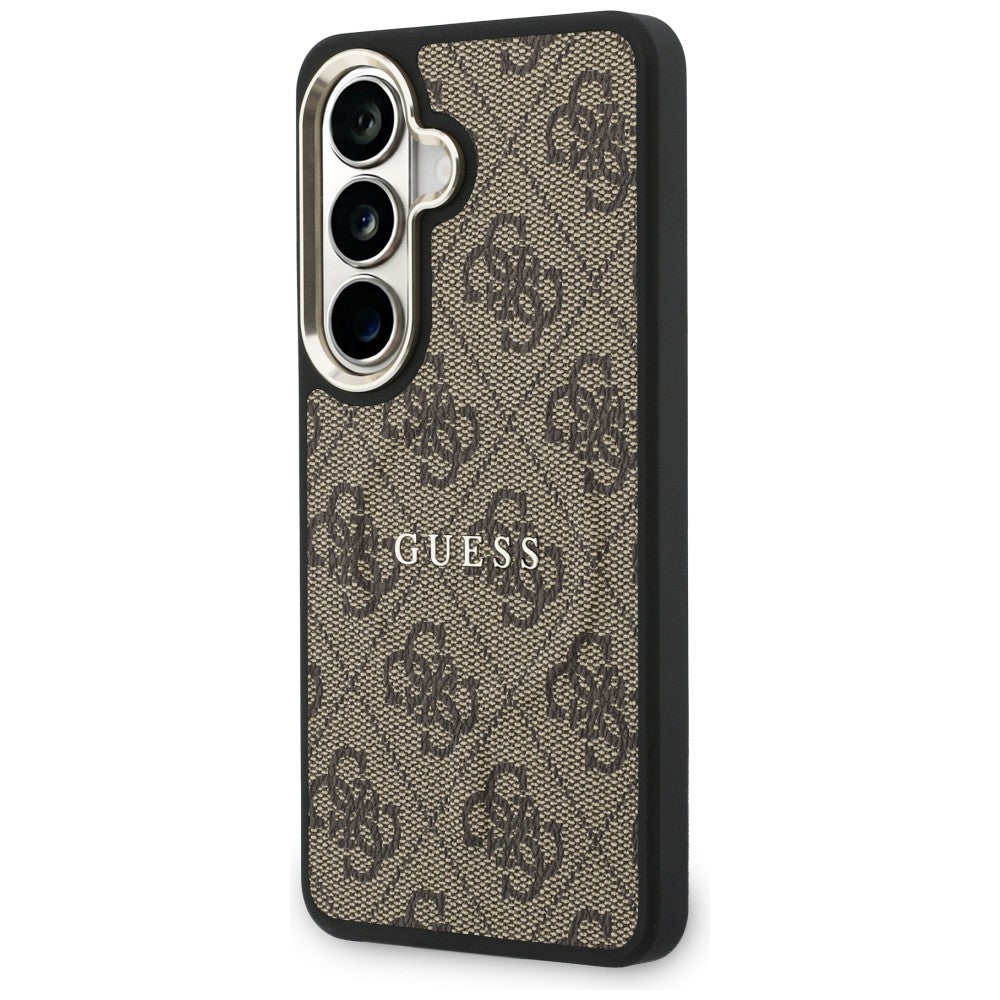 MagSafe Hülle für Samsung Galaxy S26 S942, Guess, 4G Embossed Ring, Braun