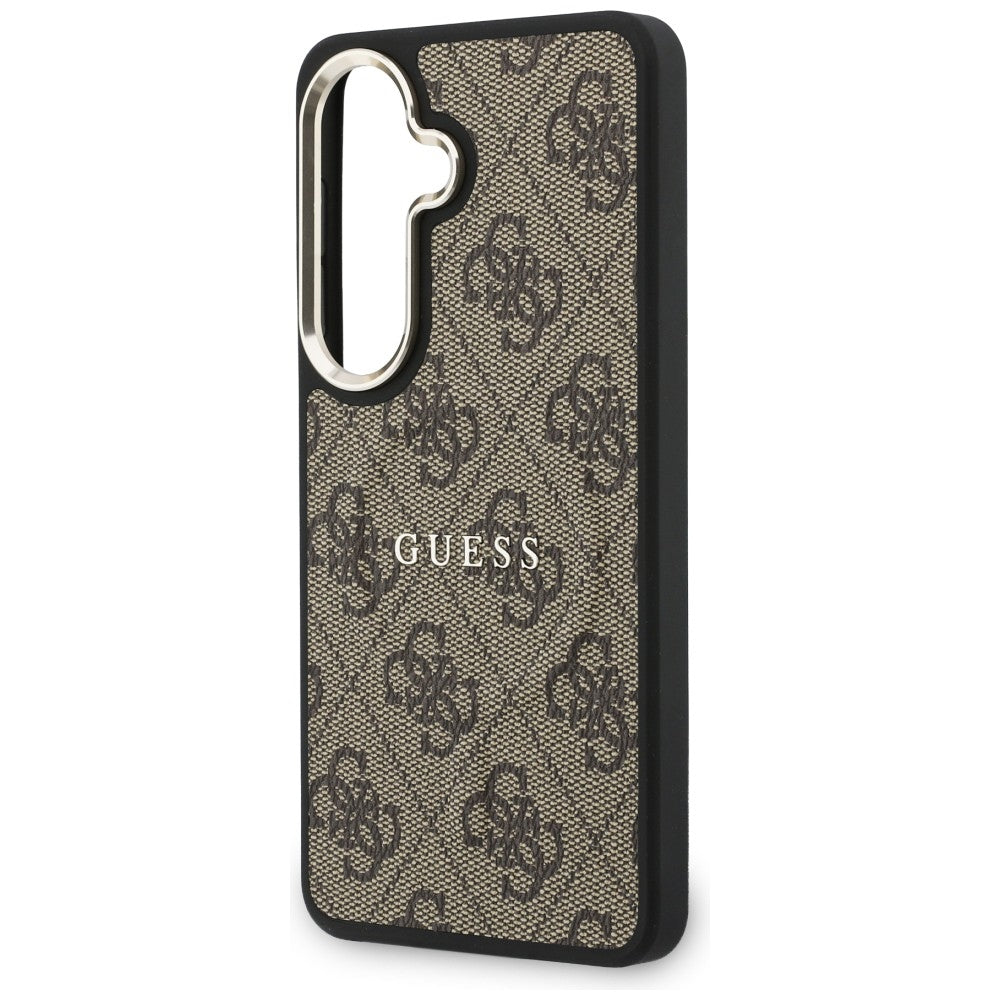 MagSafe Hülle für Samsung Galaxy S26 S942, Guess, 4G Embossed Ring, Braun