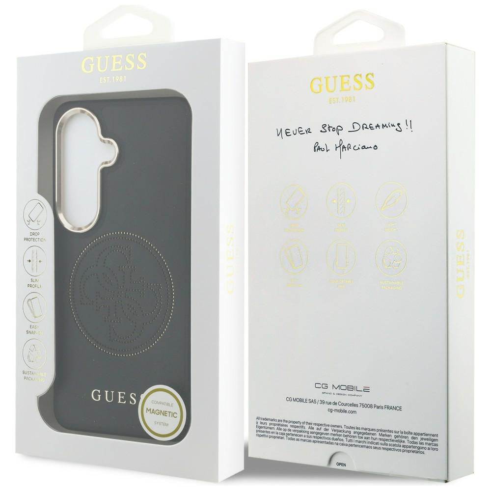 MagSafe Hülle für Samsung Galaxy S26 S942, Guess, Perforated Logo, Schwarz