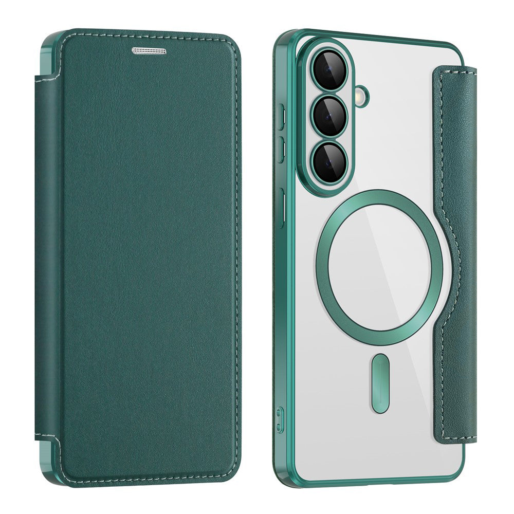 MagSafe Case for Samsung Galaxy S26 S942, Techsuit, SmartMag Book, Green