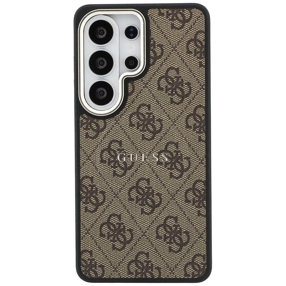 MagSafe Hülle für Samsung Galaxy S26 Ultra S948, Guess, 4G Embossed Ring, Braun