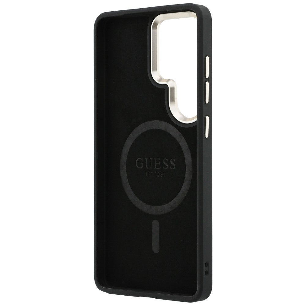 MagSafe Hülle für Samsung Galaxy S26 Ultra S948, Guess, 4G Embossed Ring, Braun