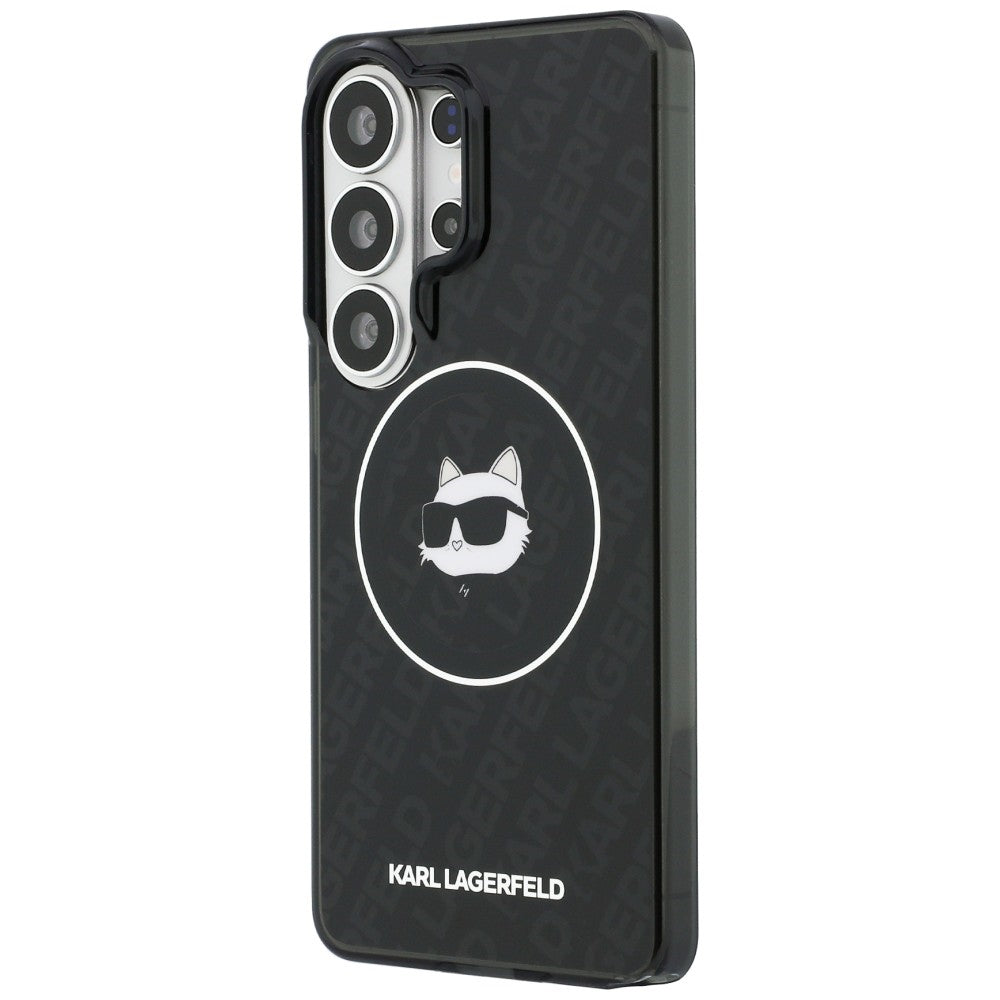 MagSafe Hülle für Samsung Galaxy S26 Ultra S948, Karl Lagerfeld, IML Choupette Head on KL Repeated Logo, Schwarz