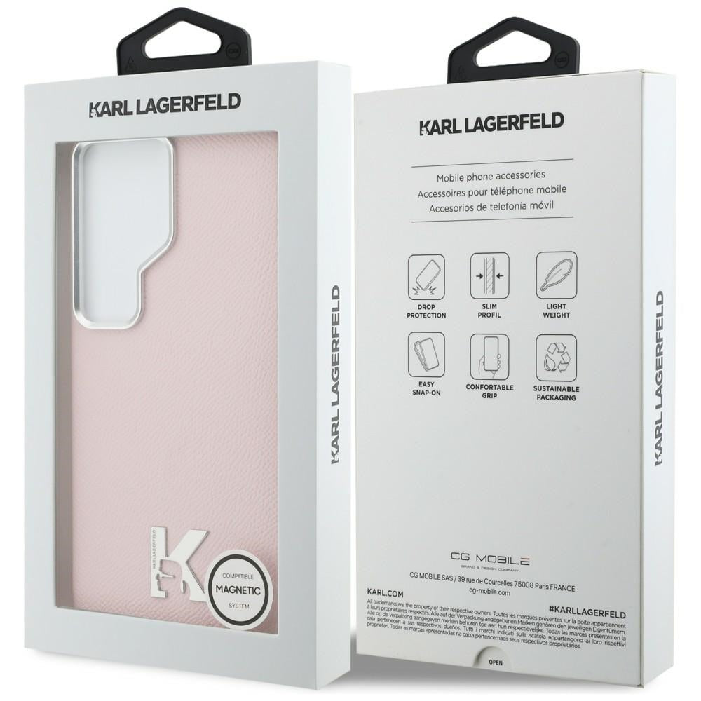 MagSafe Hülle für Samsung Galaxy S26 Ultra S948, Karl Lagerfeld, Karl Head Logo, Rosa