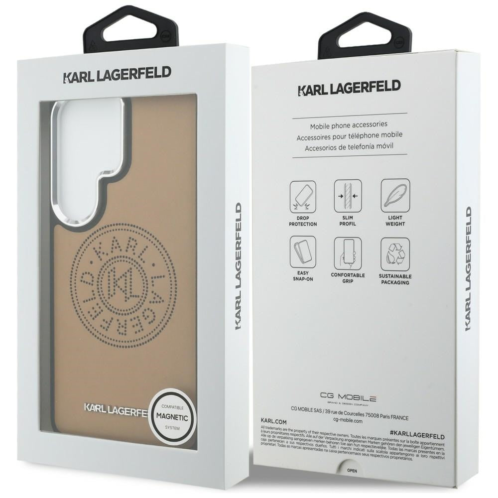 MagSafe Hülle für Samsung Galaxy S26 Ultra S948, Karl Lagerfeld, Karl Round Point Logo, Braun