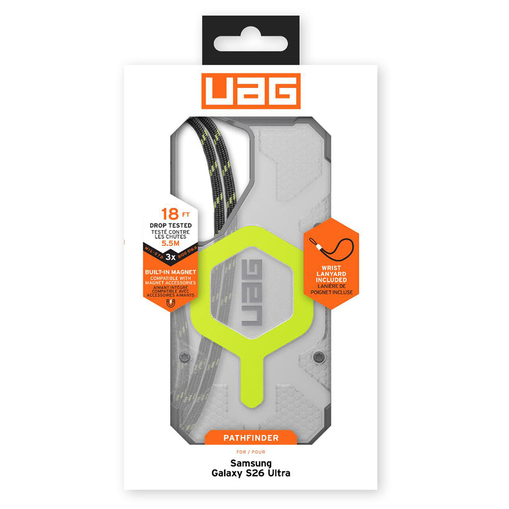 MagSafe-Hülle für Samsung Galaxy S26 Ultra S948, Urban Armor Gear, Pathfinder Clear, Grün