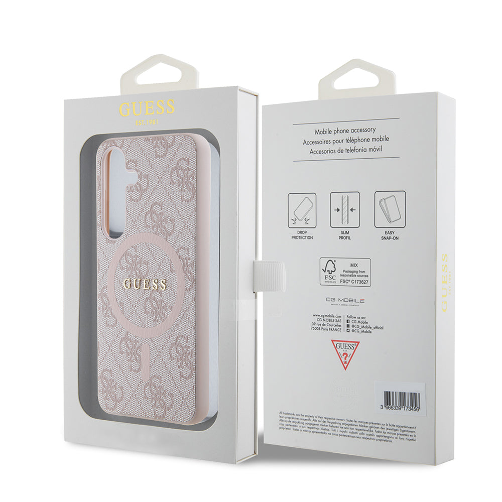 MagSafe Hülle für Samsung Galaxy Z Flip7 F766, Guess, 4G Collection, Rosa