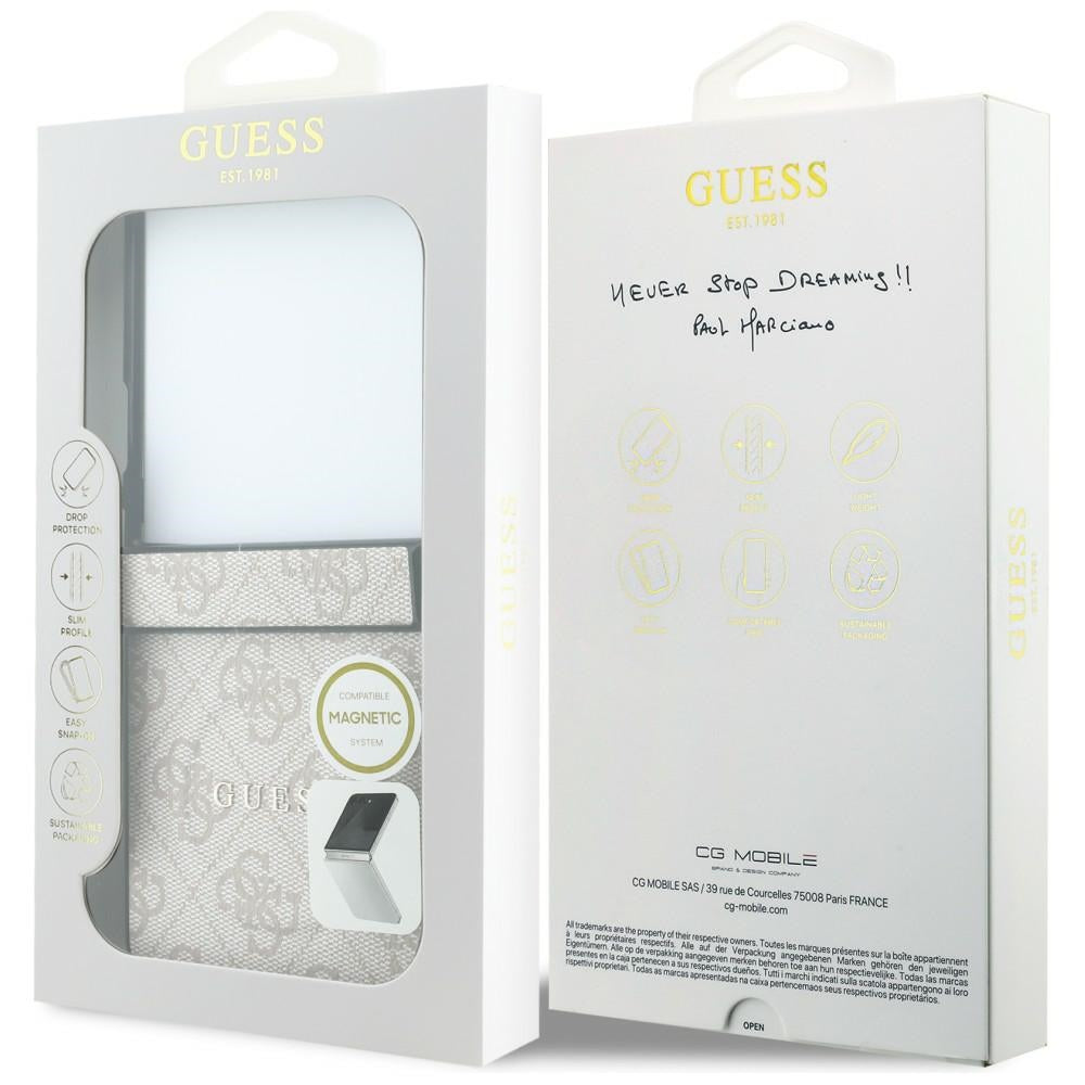 MagSafe Case for Samsung Galaxy Z Flip8 F776, Guess, 4G Leather Classic, Pink
