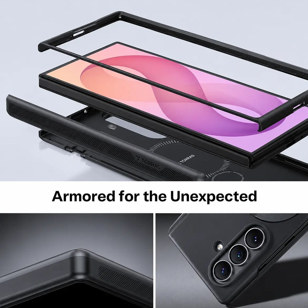 MagSafe-Hülle für Samsung Galaxy Z Fold8 Ultra F976, Torras, Ostand Q3 Spin, Schwarz