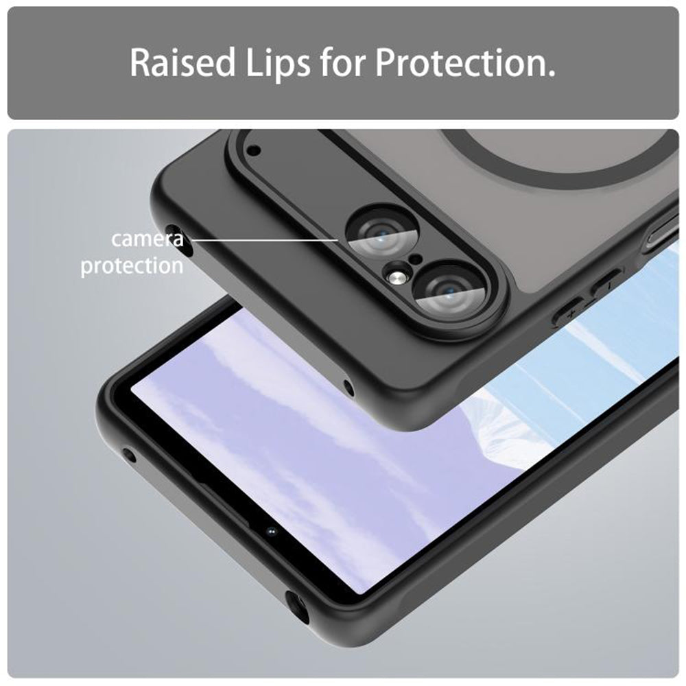 MagSafe Hülle für Sony Xperia 10 VII, Techsuit, HaloFrost II, Schwarz