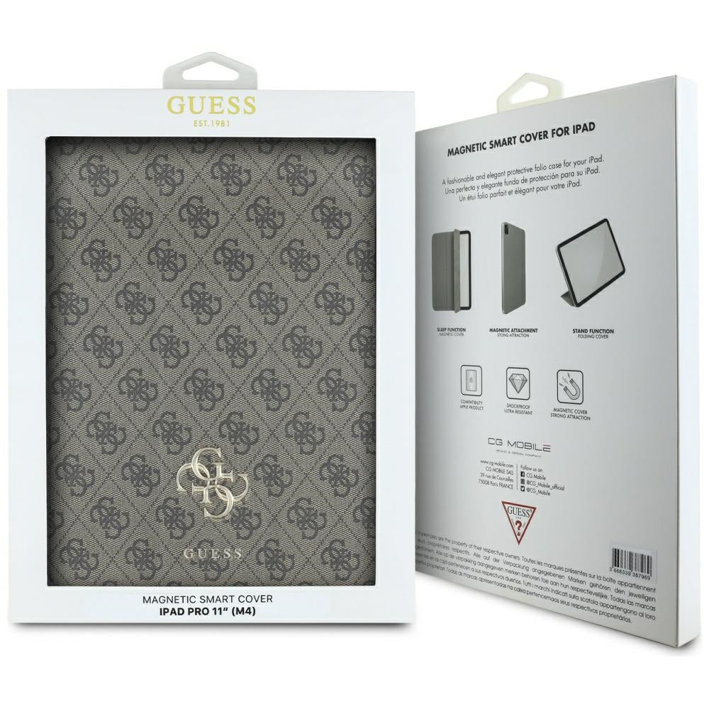 Hülle für Apple iPad Pro 11 (2024), Guess, 4G Big Logo, Braun