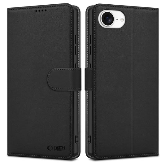 Hülle für Apple iPhone 16e, Tech-Protect, Wallet, Schwarz
