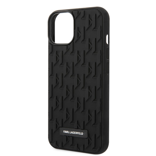 Hülle für Apple iPhone 14 Plus, Karl Lagerfeld, 3D Monogram, Schwarz