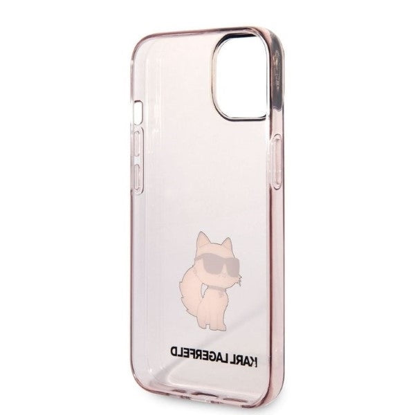 Hülle für Apple iPhone 14 Plus, Karl Lagerfeld, Ikonik Choupette, Rosa