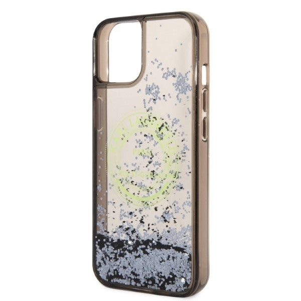 Hülle für Apple iPhone 14 Plus, Karl Lagerfeld, Liquid Glitter RSG, Schwarz