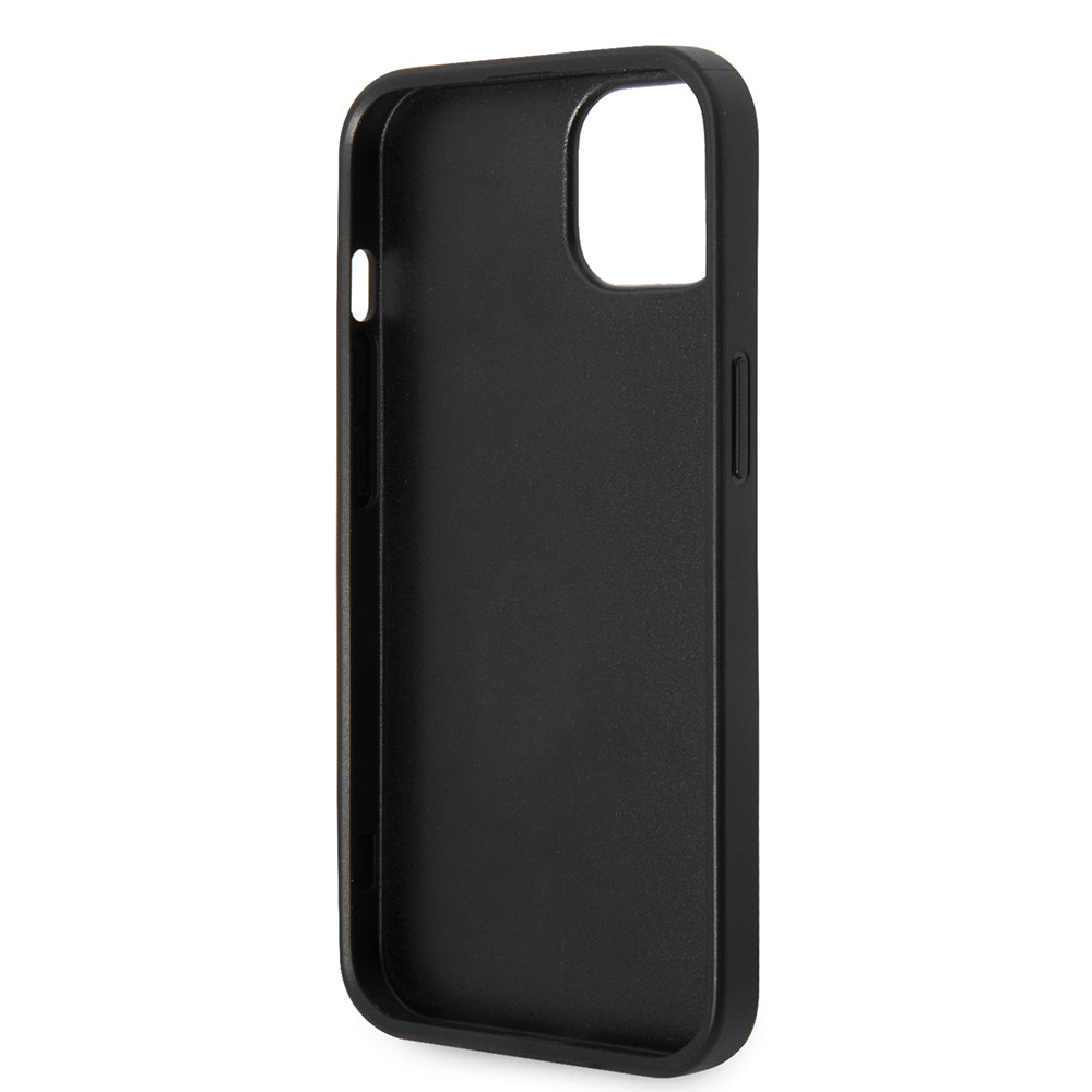 Hülle für Apple iPhone 14 Plus, Karl Lagerfeld, Saffiano Choupette's Head, Silbern