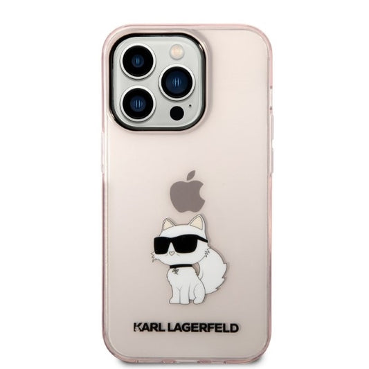 Case for Apple iPhone 14 Pro, Karl Lagerfeld, Ikonik Choupette, Pink