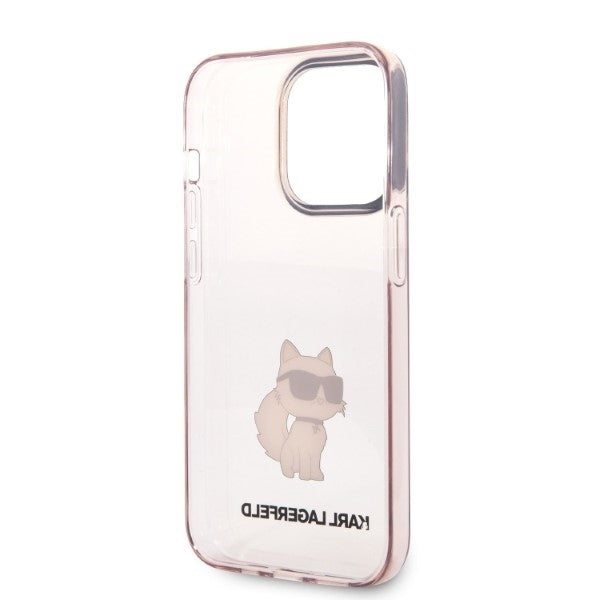 Hülle für Apple iPhone 14 Pro, Karl Lagerfeld, Ikonik Choupette, Rosa