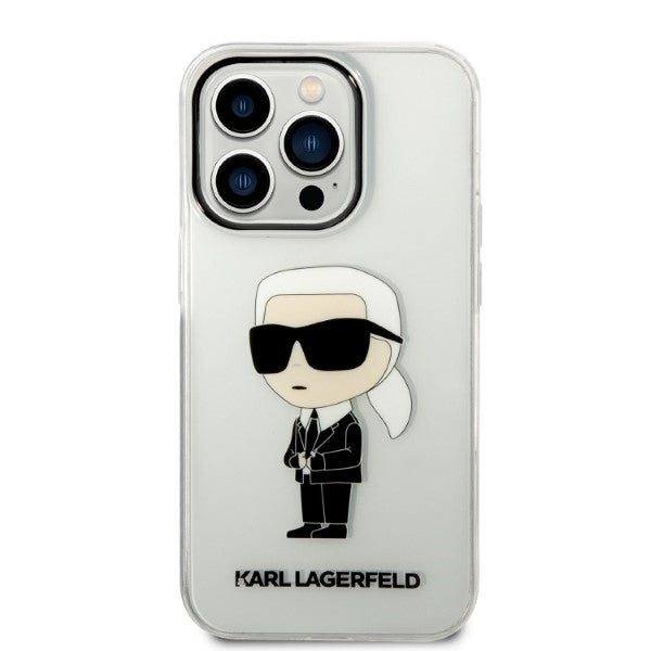 Hülle für Apple iPhone 14 Pro Max, Karl Lagerfeld, Ikonik Karl, Transparent
