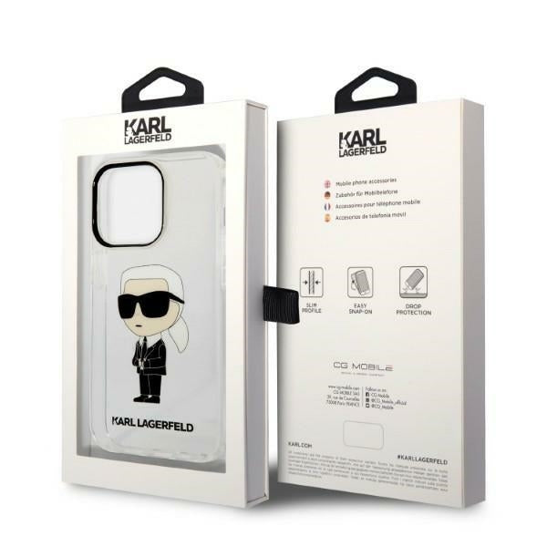 Hülle für Apple iPhone 14 Pro Max, Karl Lagerfeld, Ikonik Karl, Transparent