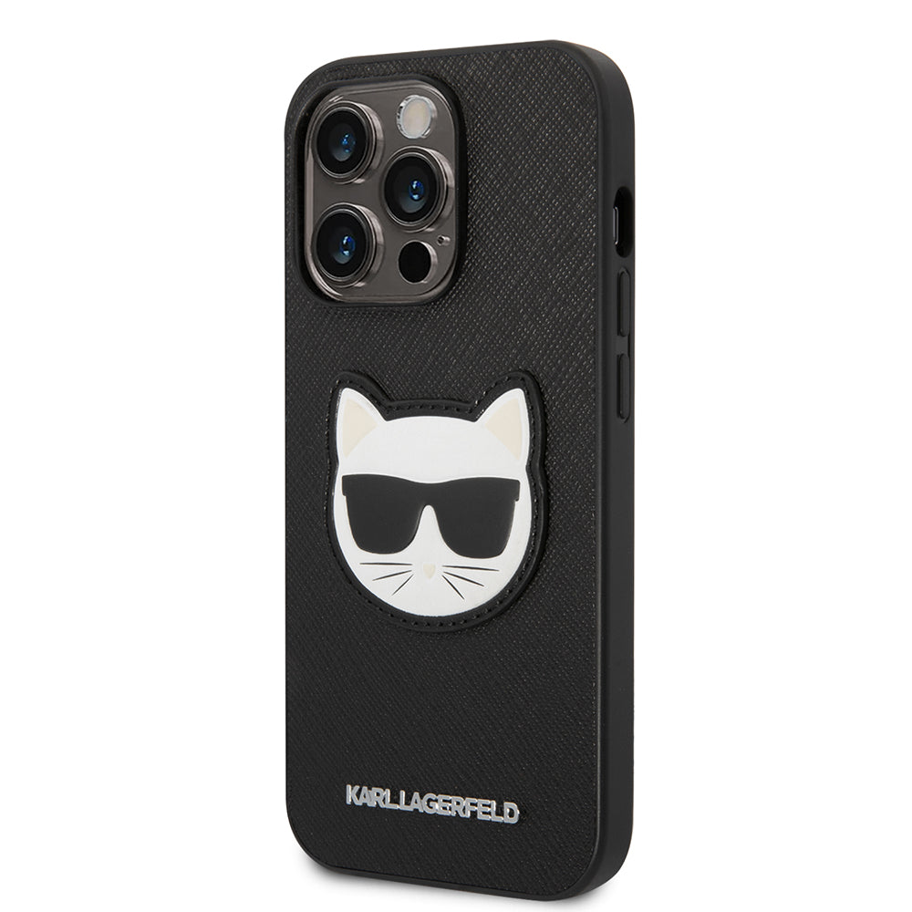 Hülle für Apple iPhone 14 Pro Max, Karl Lagerfeld, Saffiano Choupette's Head, Schwarz