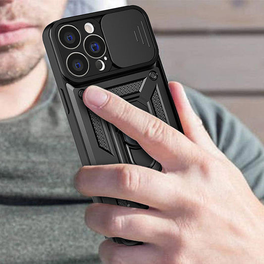 Hülle für Apple iPhone 14, Techsuit, CamShield, Schwarz