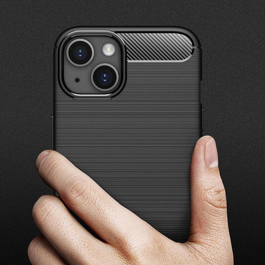 Hülle für Apple iPhone 14, Techsuit, Carbon, Schwarz