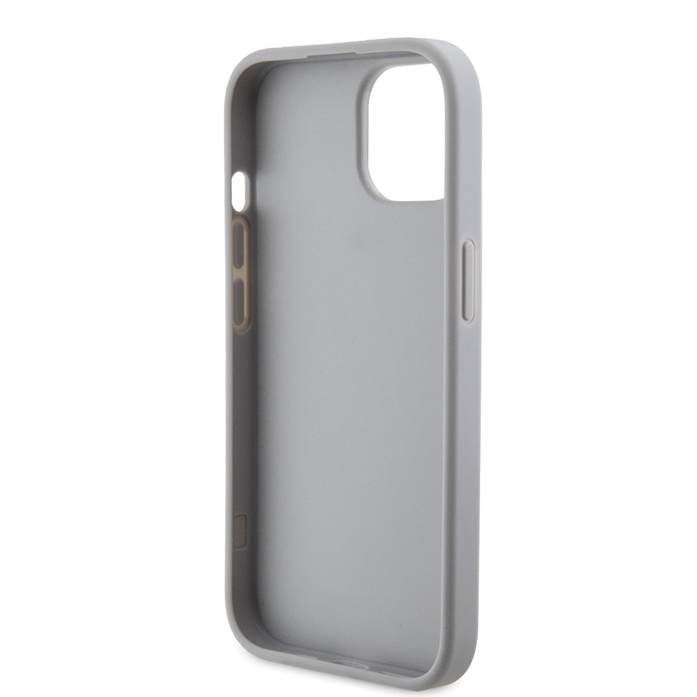 Hülle für Apple iPhone 15, Guess, Strass Metal Logo, Silberfarben