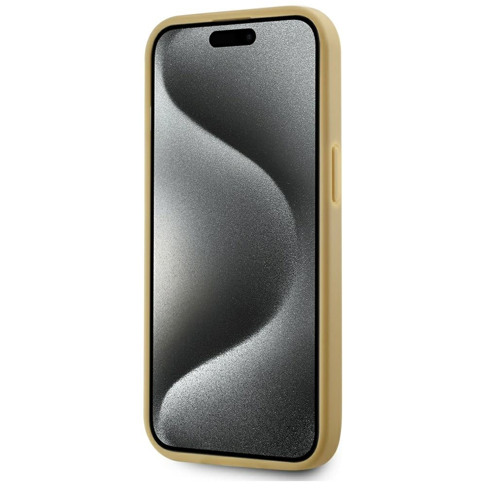 Hülle für Apple iPhone 15, Karl Lagerfeld, Metal Signature, Gold