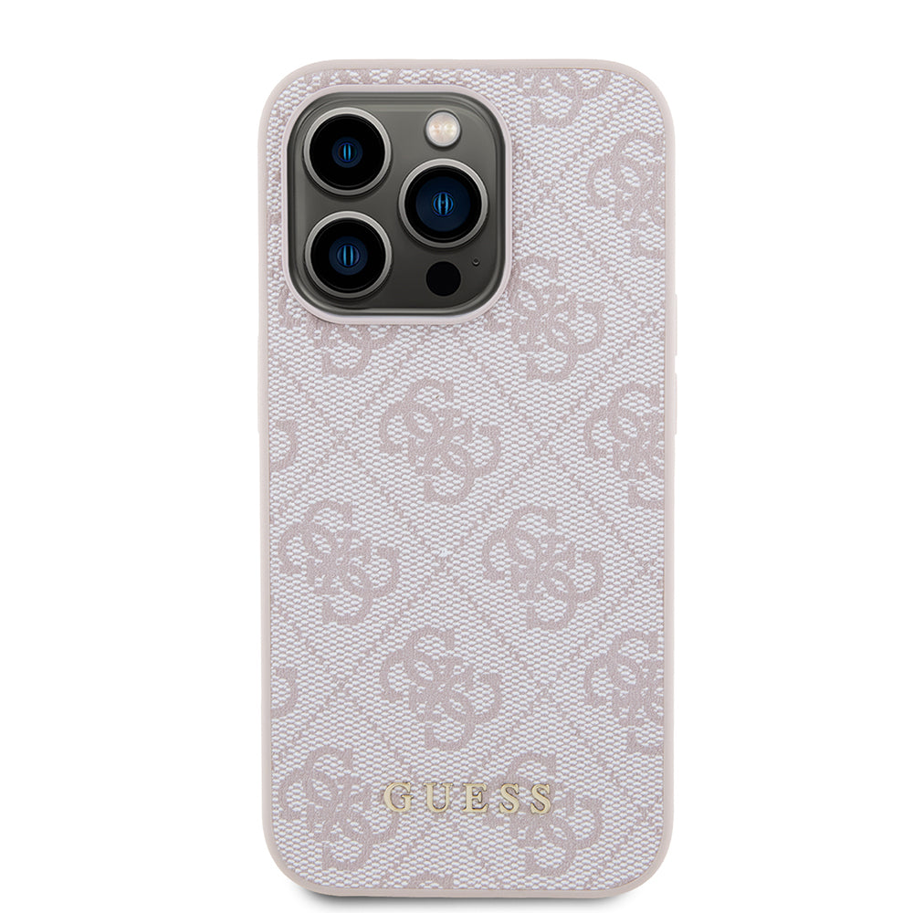 Hülle für Apple iPhone 15 Pro, Guess, 4G Metal Gold Logo, Rosa