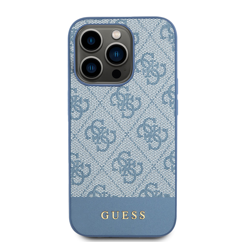 Hülle für Apple iPhone 15 Pro, Guess, 4G Stripe, Blau