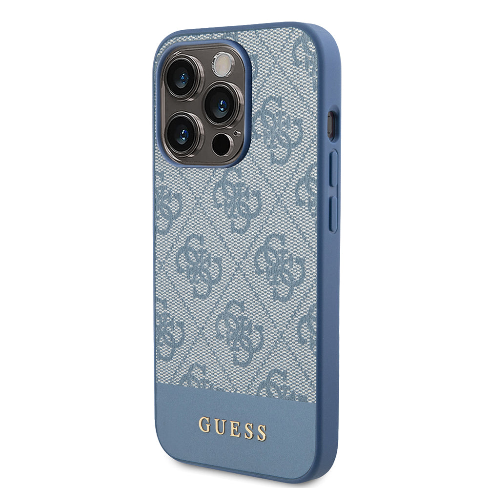 Hülle für Apple iPhone 15 Pro, Guess, 4G Stripe, Blau