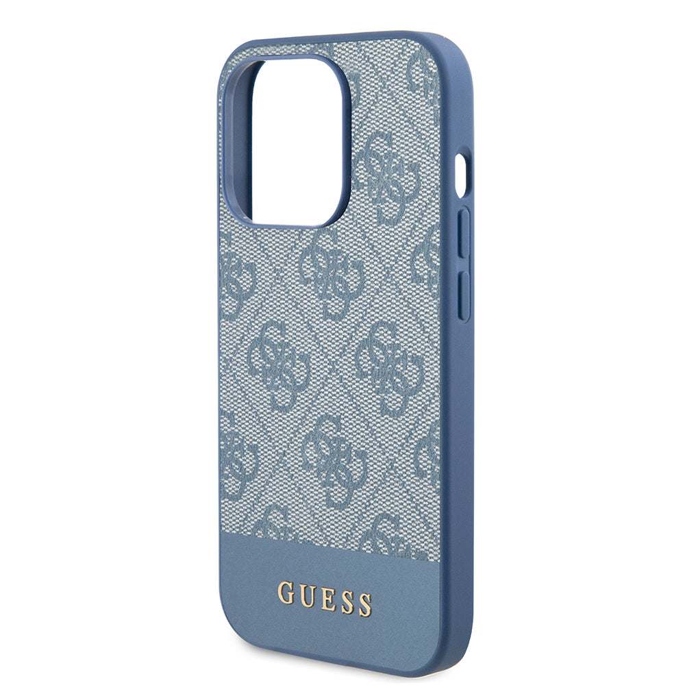 Hülle für Apple iPhone 15 Pro, Guess, 4G Stripe, Blau