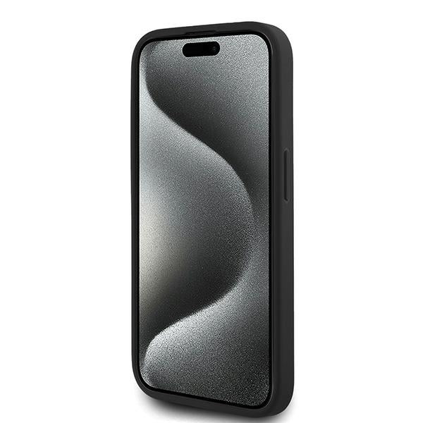 Hülle für Apple iPhone 15 Pro, Karl Lagerfeld, Diagonal Quilted Script, Schwarz