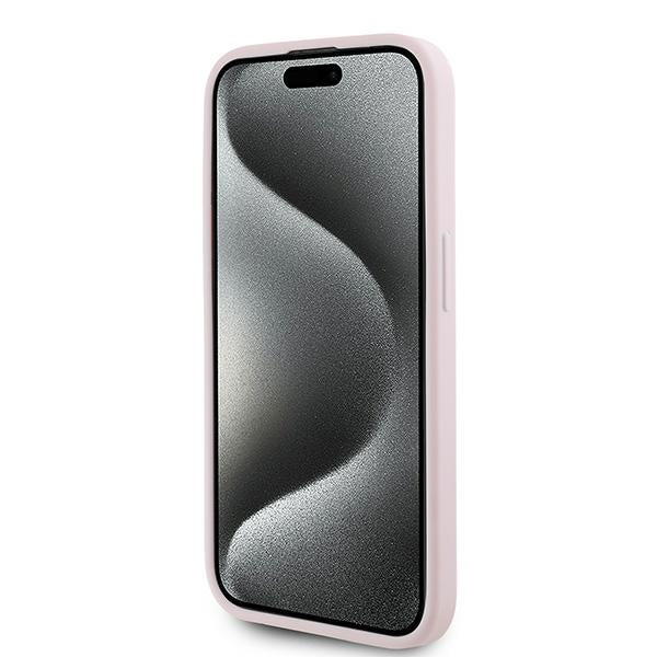 Case for Apple iPhone 15 Pro, Karl Lagerfeld, Diagonal Quilted Script, Pink