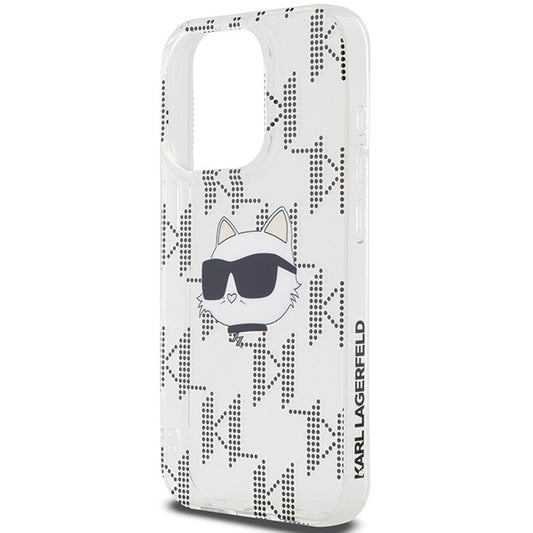 Case for Apple iPhone 15 Pro Max, Karl Lagerfeld, IML Electroplated Choupette Head, Transparent