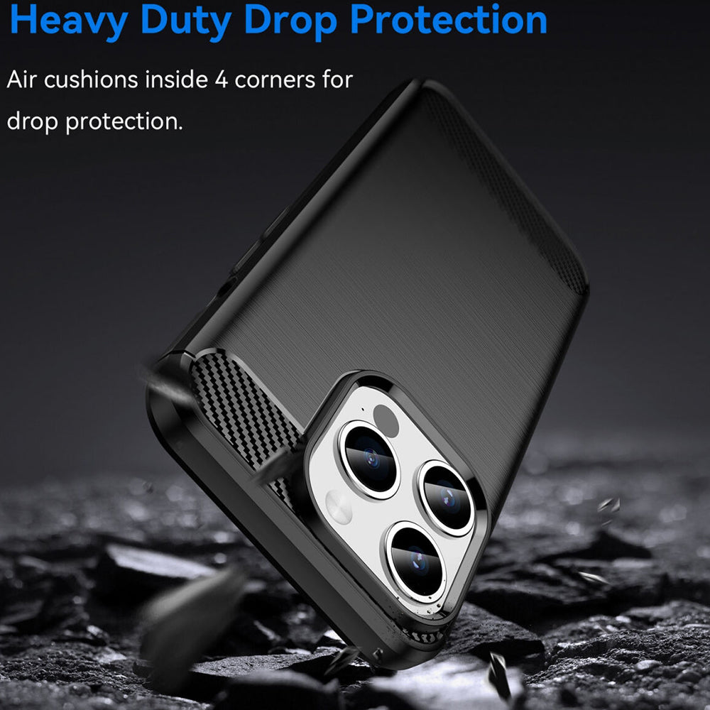 Hülle für Apple iPhone 15 Pro Max, Techsuit, Carbon, Schwarz