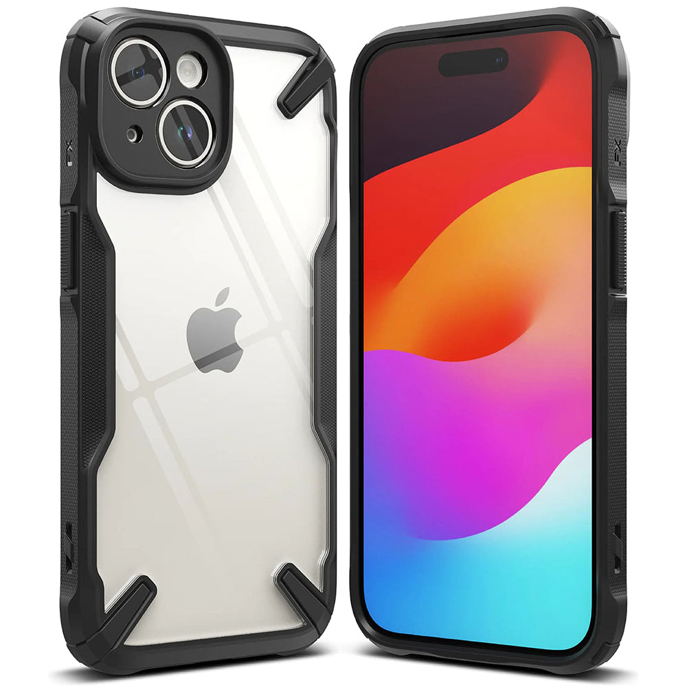 Hülle für Apple iPhone 15, Ringke, Fusion X, Schwarz