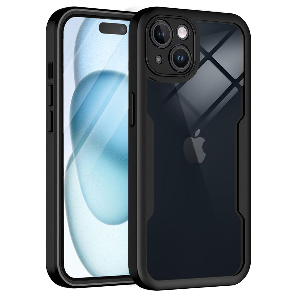 Hülle für Apple iPhone 15, Techsuit, ColorVerse 360, Schwarz