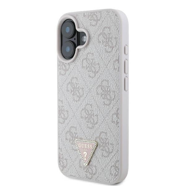 Case for Apple iPhone 16, Guess, Crossbody 4G Triangle Strass, Blue
