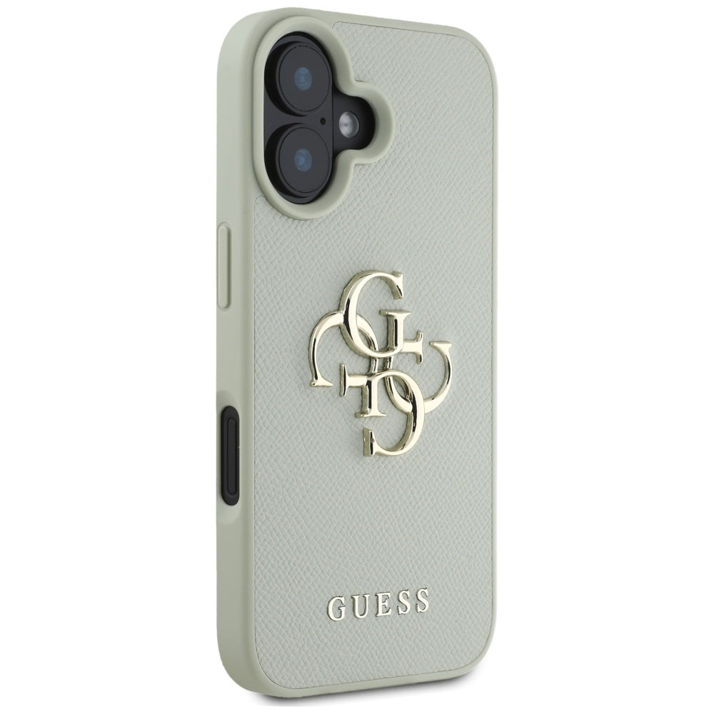 Hülle für Apple iPhone 16, Guess, Grained Big 4G Logo Small Classic Logo, Grün