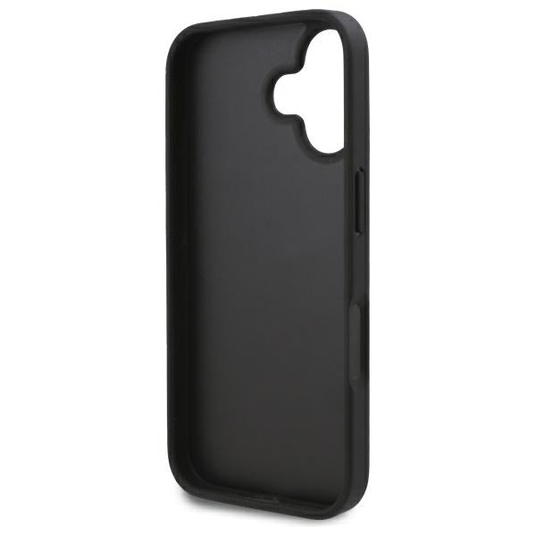 Hülle für Apple iPhone 16, Karl Lagerfeld, Cardslots Monogram, Schwarz