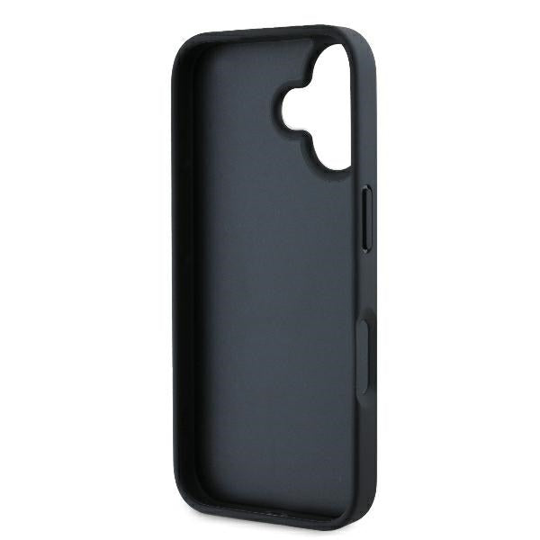 Hülle für Apple iPhone 16, Karl Lagerfeld, Monogram Karl's Head, Schwarz