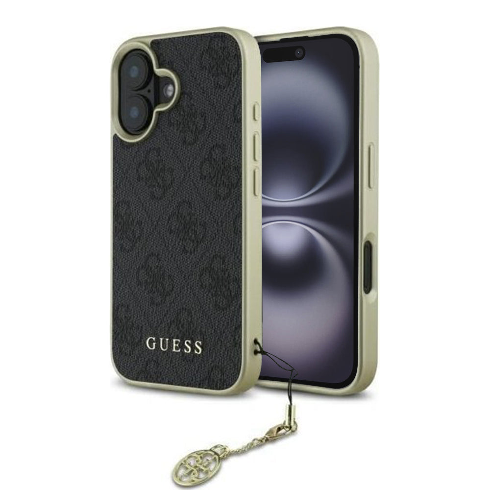 Hülle für Apple iPhone 16 Plus, Guess, 4G Charm, Schwarz