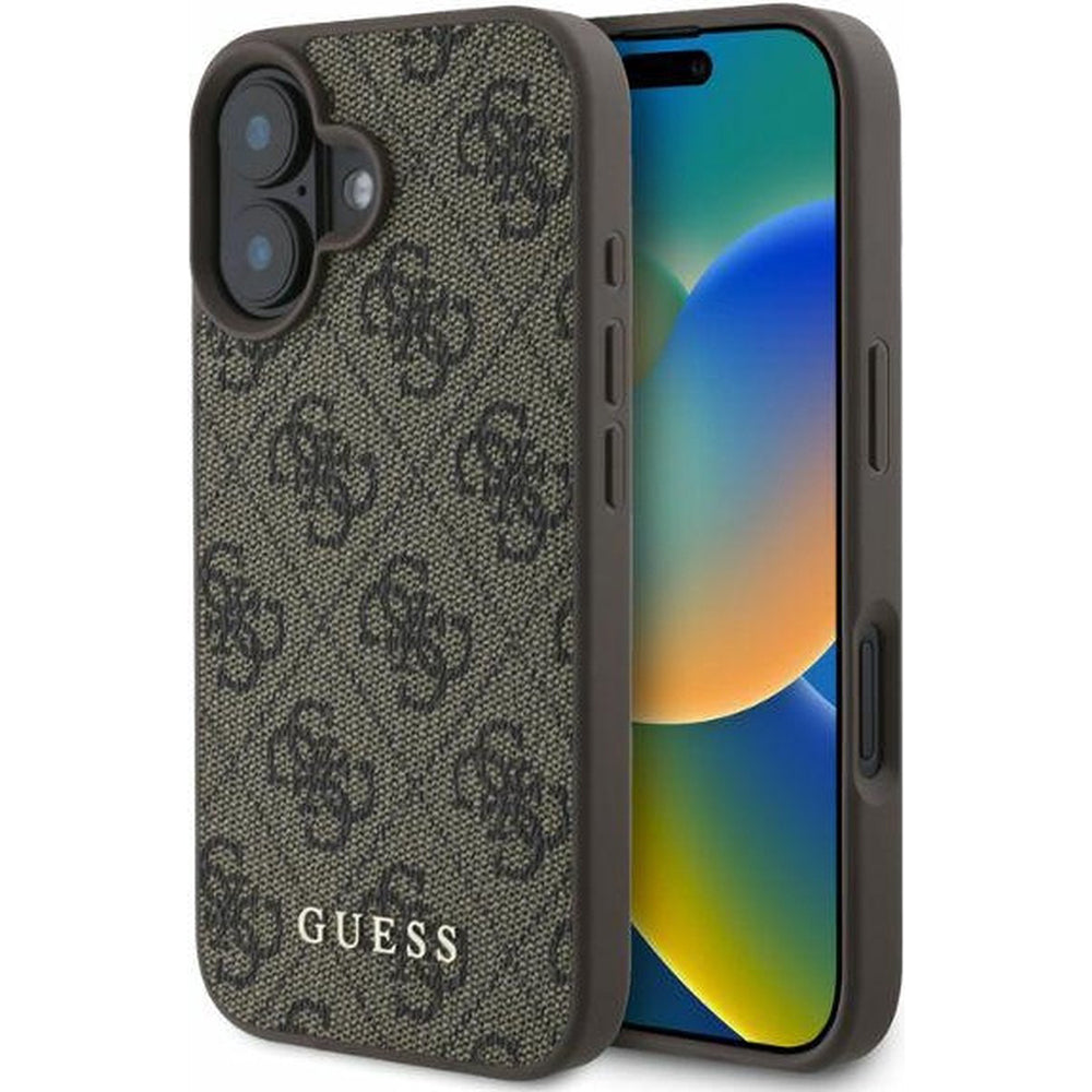 Case for Apple iPhone 16 Plus, Guess, 4G Classic, Brown