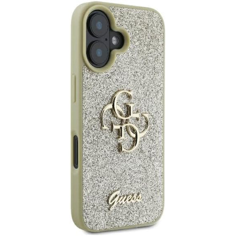 Hülle für Apple iPhone 16 Plus, Guess, Fixed Glitter Big 4G, Gold