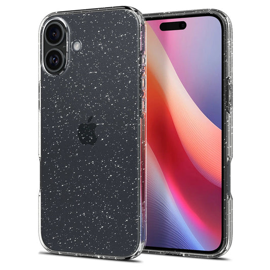 Case for Apple iPhone 16 Plus, Spigen, Liquid Crystal Glitter, Transparent